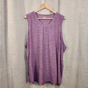 Duluth Trading Co Sleeveless Top Women's Plus 3X Purple Pleated Snap Shoulder
